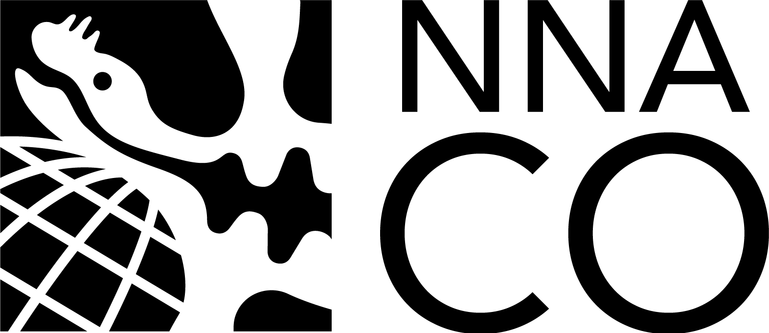 A logo with the initials &quot;NNA CO&quot; in black next to a stylized illustration of a seal